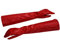 zabeto Pair of Stylish Red Solid Color PU Leather Long Gloves For Women