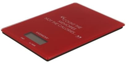 KASANOVA Bilancia da Cucina Digitale Rossa Rettangolare con Scritta