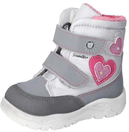 RICOSTA Mädchen Winterstiefel Maddi, Baby und Kleinkinder Lauflernschuhe, Weite: Mittel, lose Einlage, Sympatex, Blinklicht, Graphit/Silber (420), 21 EU