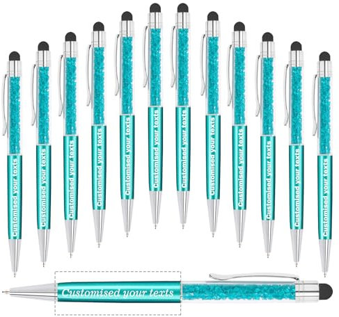 KOLOWKO Personalisierte benutzerdefinierte Kugelschreiber, 2 in 1 Soft Touch, personalisierte Schreibgerät, Kristall dekoriert Kugelschreiber, gut für Graduierung, Hochzeit, Geburtstag Geschenke