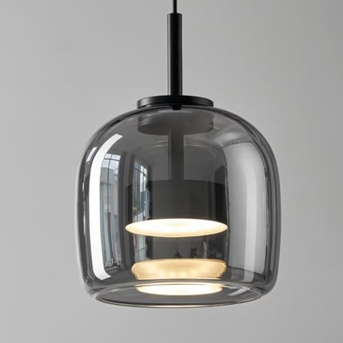 GUANSHAN Lampe pendante en verre d'art simple, plafonnier en verre de luxe, luminaire suspendu, lustre décoratif, lampe suspendue pour chambre à coucher, salon, table à manger