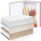 Kaxtde Lot de 3 boîtes de rangement décoratives pour faux livres modernes en lin avec couverture rigide pour maison, bureau, table basse, bibliothèque, décoration à faire soi-même