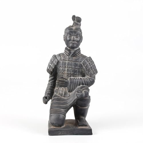 IONAZQTWW Heimdekorationsstatue – Kunststatue, Skulpturen von Qin-Terrakotta-Kriegern und -Pferden, Kunststatuenmodelle aus chinesischem Ton mit Soldaten und Kriegern (B, H60 cm)