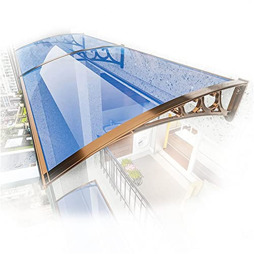 Türvordach, Aluminium, Terrassenmarkise, Regen- und Schneeschutz, transparente Polycarbonatplatte, Sonnenschutz für Fenster und Türen, Unterstand für den Garten, komplett montiert, manuell, hande