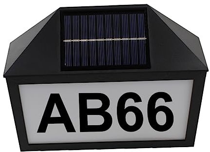 Artibetter Solar Hausnummer Licht Schild Lampe Für Adresse Solarlicht Mit Nummernschild Energiesparend Und Wetterfest Installieren