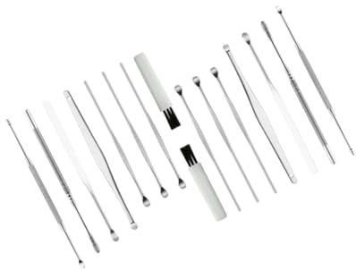 FOMIYES 8piezas Palas Para Oídos Inoxidable Cuchara De Limpieza Para Oído Depiladora De Cejas Herramienta De Masaje