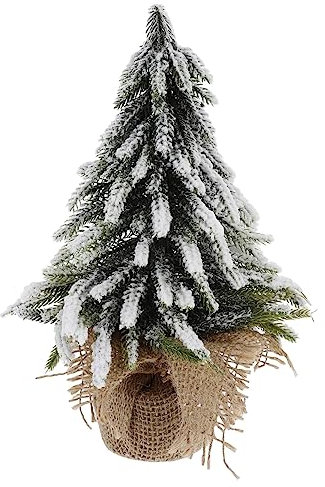 FUNOMOCYA Materiale Mini Desktop Albero Di Natale Festivo Scena Di Neve Ornamento Per La Decorazione Della Casa