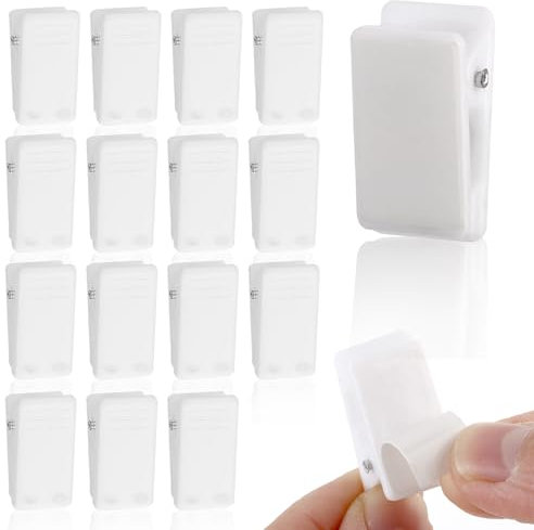 Lot de 15 clips auto-adhésifs, pinces à tapisserie, clips muraux, clips pour affiche, rideau de douche, clips à ressort adhésifs en plastique pour affiche de bureau, décoration de drapeau photo,