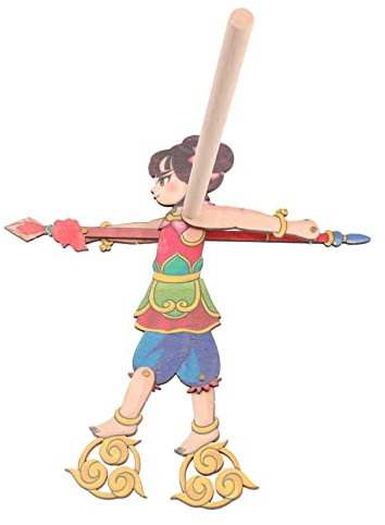 FELTECHELECTR Handgefertigte Chinesische Schattenpuppe Traditionelles Schattenpuppenspiel Für -Spielzeug Für Geschichtenerzähler Und Familienunterhaltung Für Vorschulerziehung Und