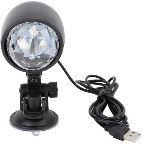 Sunicon Party-Lichter, Disco-Kugel, Disco-Lichter, RGB-rotierende Kugel, buntes Blinkeffekt-Licht, Bühnenparty-Lampe, Bühnenlichter, projizierte Effekte, tanzende Lichter für