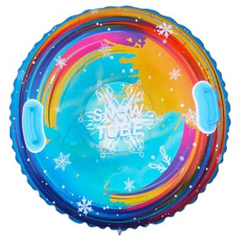 Large Inflatable Snowboard, Snow Tubes Sleds, Colorful Snow Sled Toys, Snow Sleds with Handles, Anti-Tip-Over Snow Tubes, Snow Tubes for Sledding, Sledding Tubes for Kids and Adults