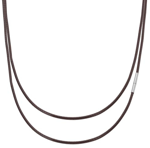 PATIKIL Leather Necklace Cord, Waterproof Braided Leather Necklace Cord Woven Wax Rope Chain with Stainless Steel Clasp