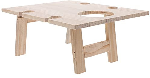 Yardwe Klappbarer Weintisch Aus Holz Für Picknick Garten Camping Mit Rotweinglashalter Kompakt Faltbar Tragbar Leichter Aufbewahrungstisch