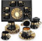 Loxiia 6-Piece Turkish Coffee Cup Set with Saucers - 3 Oz Vintage Porcelain Gold-Plated Espresso Cup, Dishwasher Safe Tea Cups for Women, Elegant Gift Ready Packaging (Luxury Home &Cafe Use)