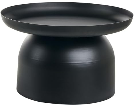 Beliani Coffee Table Round Iron Powder Coated Finish Black, Torrens