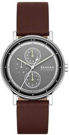 Skagen Homme Analogique Quartz Montre avec Bracelet en Cuir SKW6941