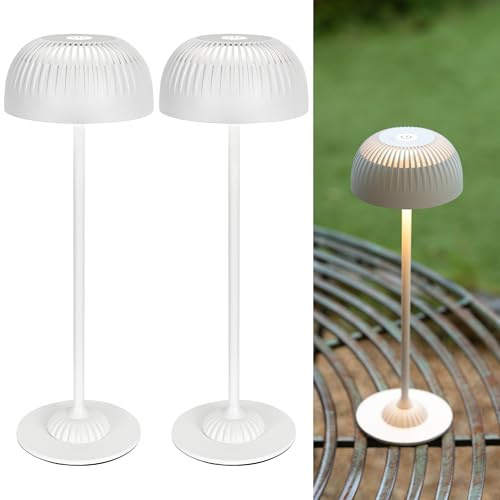 LuminexDesigns Cordless Rechargeable Bedside Table Lamp VIOA TL17 | Heavy Duty Aluminum Body | 5200mAh | IP54 | Dimmable LED Light | Dark Corner, Living Room, Bedroom, Hallway, Deck, Outdoor