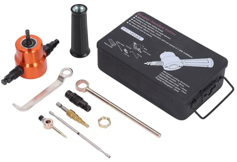 blechschere elektrisch Doppelkopf - Metallschneider - 160AS, 360° verstellbar, 1500-3000 RPM - sauberes Schneiden ohne Verformung, ideal für Metallblech, Kupfer, Aluminium