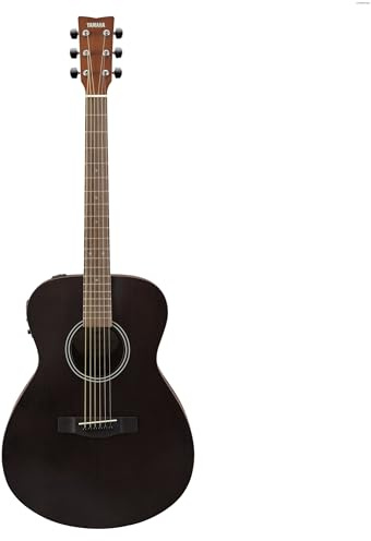 YAMAHA FSX400 Acoustic-Electric Guitar – Compact Concert Body, Scale 25, Slim String Spacing, Scalloped Bracing, System-75 Preamp with Pickup and Tuner – Smoky Black