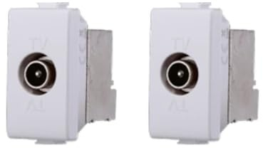 gloca Set 2 Connettori TV Maschio Compatibili Plana