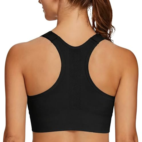 Leversic Brassière Sport Femme Bretelles Réglables Racerback Maintien Élevé