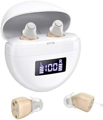 AAFGVC Hermhoffer CIC in-Ear MINI-Kopfhörer - Soundgeräte Wiederaufladbar Mit Intelligenter Geräuschunterdrückung Für Innen Und Außenbereiche (Weiß (B))