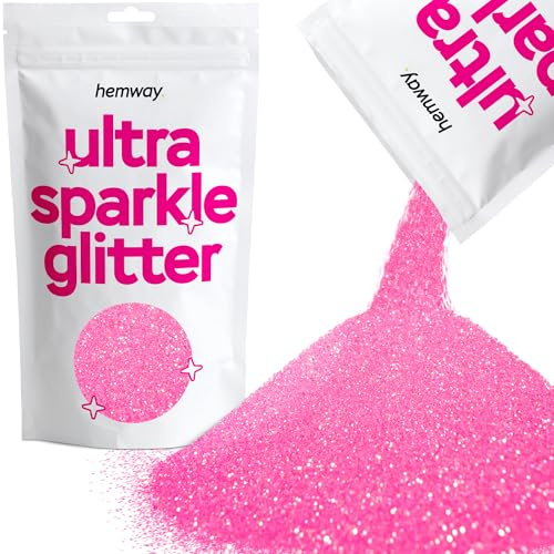 Hemway Ultra Sparkle Glitter Baby Pink 100g | Glitter for Arts & Craft, Makeup, Nail Art, Crafting, Card Making, Sparkle Decoration