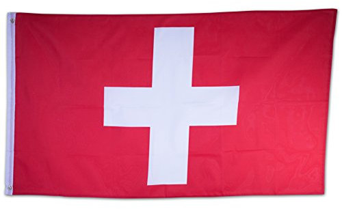 SCAMODA Bundes- und Länderflagge aus wetterfestem Material mit Metallösen, Outdoor Fahne & Flagge (Schweiz) 150x90cm