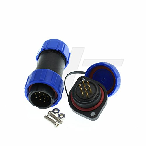 HangTon HE21 10 Pin Connector Power Aviation Industrial Waterproof IP68 Male Plug Female Chassis Socket 5A Screw-mount