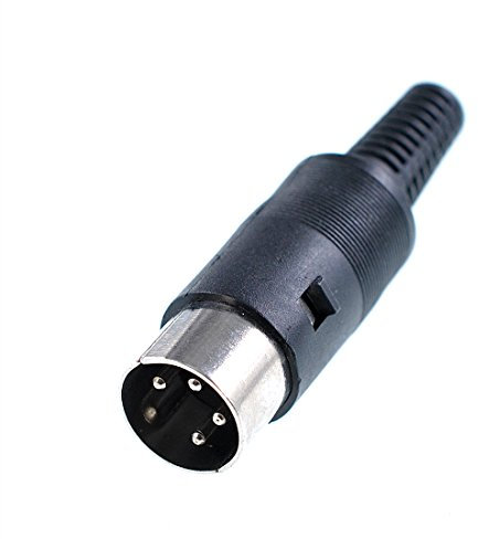 Oiyagai 5 Pezzi Connettori Maschio DIN 4 Pin con Manico in Plastica Nera