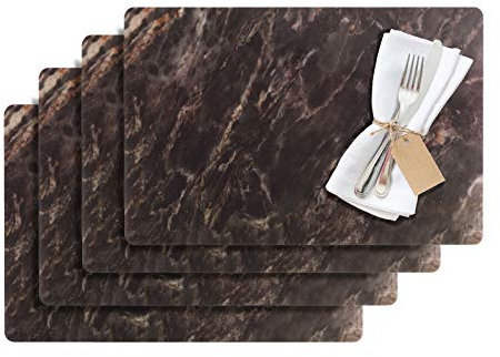 Westmark Tischsets/Platzsets, 4 Stück, 43,5 x 30 cm, PET, Schwarz, Saleen Edition: Marmor