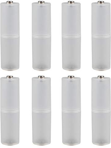 Futheda 8 Stück AAA auf AA Zellen Akku Groesse Konverter Adapter Halter Kasten Switcher Translucent
