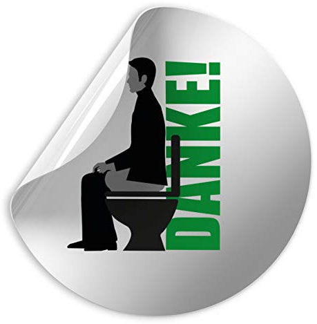 Türschilder24 Folienschild Schild - Bitte im sitzen pinkeln 005 - D = 100 mm PVC Silber - Robuste Kratzfeste Folie - UV beständig - Perfekt für Glastüren und alle glatten Flächen