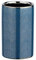 WENKO Zahnputzbecher Nuria, hochwertiger Zahnbürstenhalter für Zahnbürste und Zahnpasta aus edler Keramik mit luxuriös-strukturierter Oberfläche in Silber/Blau, Ø 6,5 x 10,7 cm