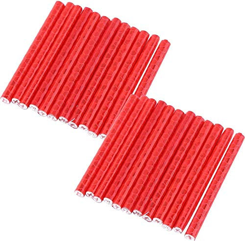 ZOOENIE 24 Pcs Bike Speichen Reflektor, wasserdichte Fahrrad Speichen Reflektor Fahrrad Rad Felge Bike Mount Rohr Warnung Licht Streifen Reflektor (Rot)