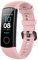 Yikamosi Compatible With Huawei Honor Band 4/Band 5,Soft Silicone Stainless Steel Clasp Tracker-Quick Replacement Bracelet Strap For Huawei Honor Band 4(CRS-B19)/Band 5(CRS-B19S)(Pink)