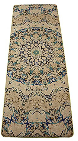 dualseele Eco Yogamatte rutschfest aus Jute und Naturkautschuk mit Tragegurt (183 x 68 x 0,5 cm)