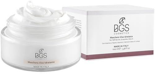 Maschera Viso Idratante Intensiva con Bava di Lumaca, Vitamina E, Acido Ialuronico, Anti-Age, Uniformante, Illuminante