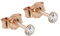 NKlaus 1 Paar 3,0mm Ohrstecker 925 Sterling Silber Rosegold Vergoldet Kristall Zirkonia Ohrringe 10327