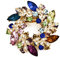 Bling Strass Blume Gold Brosche Pins für Frauen Elegant, Schal Ring Schnalle Clip, Handgefertigte Kostüm Brosche Schmuck für Hochzeitsstrauß (A-Farbe)
