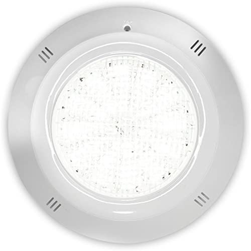 SWIMHOME Foco LED Piscina Superficie 18W Luz Blanca Fría (6000K) - Estanco con Refuerzo de Resina Epoxy, Fácil Instalación con Cruceta Estándar (Ø29cm) 12V AC - Ideal para Sustitución y Obra Nueva
