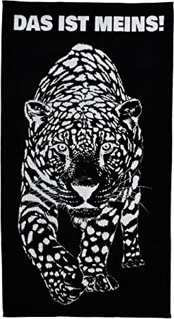 MAJUCA Strandtuch 90x170 cm Badetuch Strandlaken Handtuch 100 Prozent Baumwolle Velours Frottier Pflegeleicht (Leopard schwarz-Weiss)