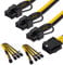 CERRXIAN 2-Pack EPS CPU 8 Pin Female to GPU 3x 8(6+2) Pin Male PCIE Splitter Cable,CPU to Graphic Card 8 Pin PCIE Conversion Cable For Modular Power Supply,Graphics Video Card-9.8 inch