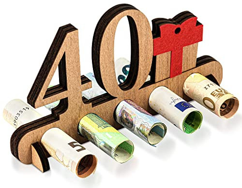 Giftota - 40. Geburtstag Geldgeschenk Holz - Geschenk zum 16.Geburtstag - Geburtstag Jubiläum - Geschenke aus Holz - Geschenke für Freunde, Familie