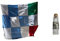 BLUSUPERSHOP 1 BANDIERONE 260X210 cm CIRCA SCACCHI BIANCO AZZURRI E TRICOLORE + BOTTIGLIETTA 20 ML VETRO ARIA DI NAPOLI PER FESTA SCUDETTO