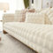 Weiche Plüsch Sofabezug Waschbar - Neue Rutschfeste Sofa überzug 1 2 3 4 Sitzer Couch überzug für Sektionssofa, Flauschiger Kunstpelz Sofa Sitzkissenbezug L Form Möbelschutz (Beige 70x70cm)
