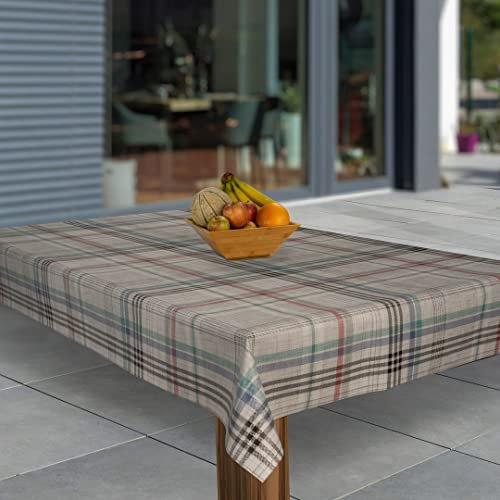 laro Wachstuch-Tischdecke Abwaschbar Garten-Tischdecke Wachstischdecke PVC Plastik-Tischdecken Eckig Meterware Wasserabweisend Abwischbar, Muster:Karriert Elegant, Größe:118x200