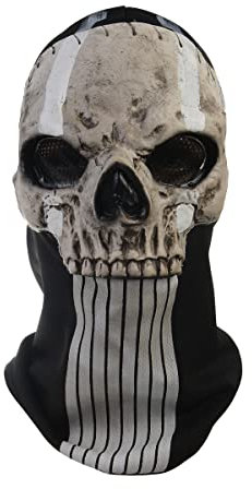 BaronHong Ghost Skull Gesichtsmaske aus Latex, Unisex-Maske, Motorrad-Gesichtsmasken (C, M)