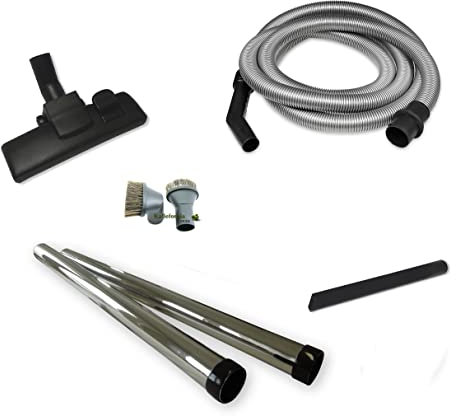 Kit d'accessoires Kallefornia K676E pour Nilfisk VP 300 HEPA – composé d'un tuyau d'aspiration, d'une buse combinée de sol, d'un pinceau pour meubles, d'un suceur plat extra long, d'un tube chromé