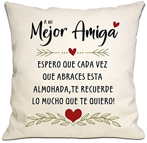 Bommex Funda de cojín para Regalo de Mejor Amiga Cumpleaños Graduación Navidad (Mejores Amigas)